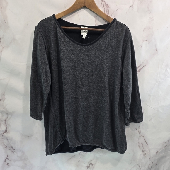Parsley & Sage Shirt Womens Medium Gray Black Pink Artsy Art To Wear Reversible - Picture 1 of 10